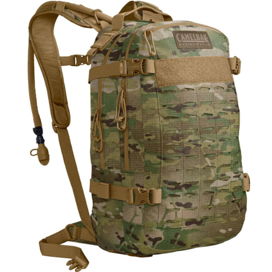 The HAWG 3L Mil Spec Crux Multicam pack offers excellent utility and durability. This medium-sized pack features 20L of cargo and a 3L Mil Spec Crux reservoir that offers 25% more water per sip; perfect for medium to long missions. The Air Director back panel and designated place for an additional 3L Reservoir ensures comfortable, hydrated performance. www.moralepatches.com.au
