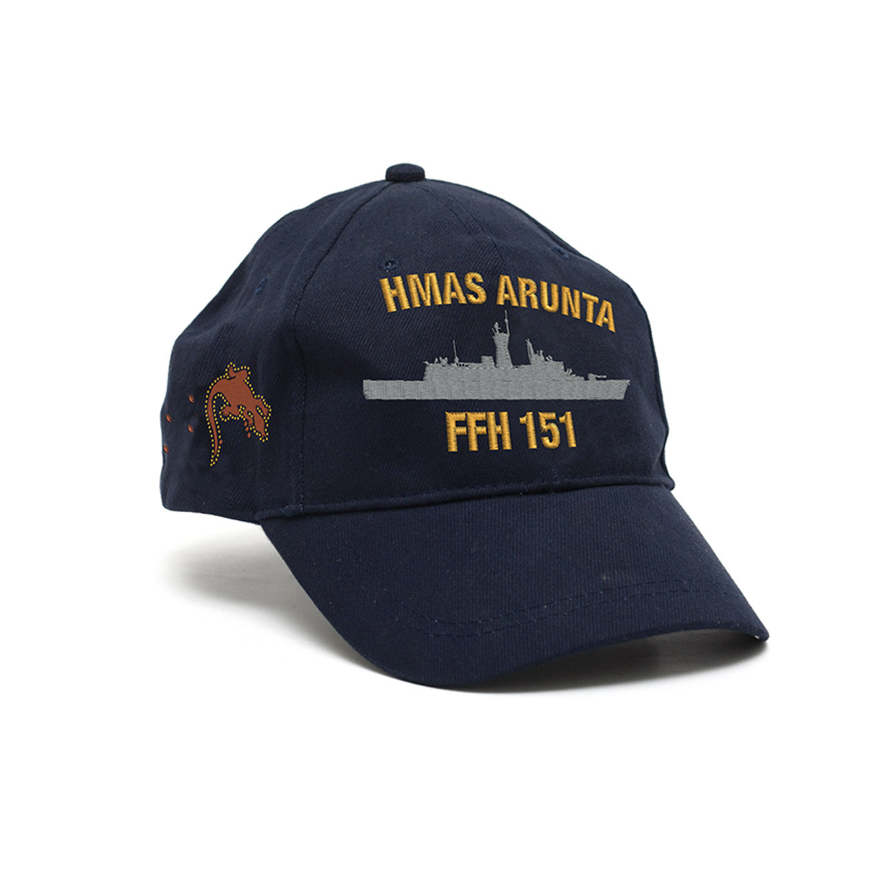 The HMAS Arunta Policy Cap is a must-have accessory for military enthusiasts. Made from high-quality heavy brushed cotton, this cap features the prestigious Navy Ceremonial badge on the left side.  www.moralepatches.com.au