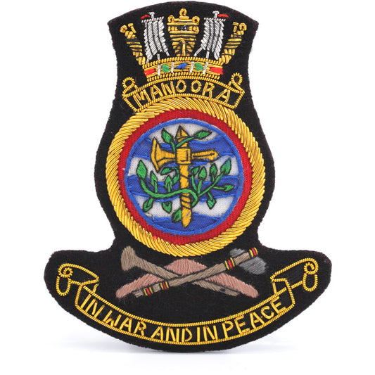 Show off your HMAS Manoora pride with this stunning Bullion Pocket Badge! Perfect for adding a classic, elegant touch to any blazer, bag or accessory, it's the perfect way to show off your style and support for the Manoora. www.moralepatches.com.au