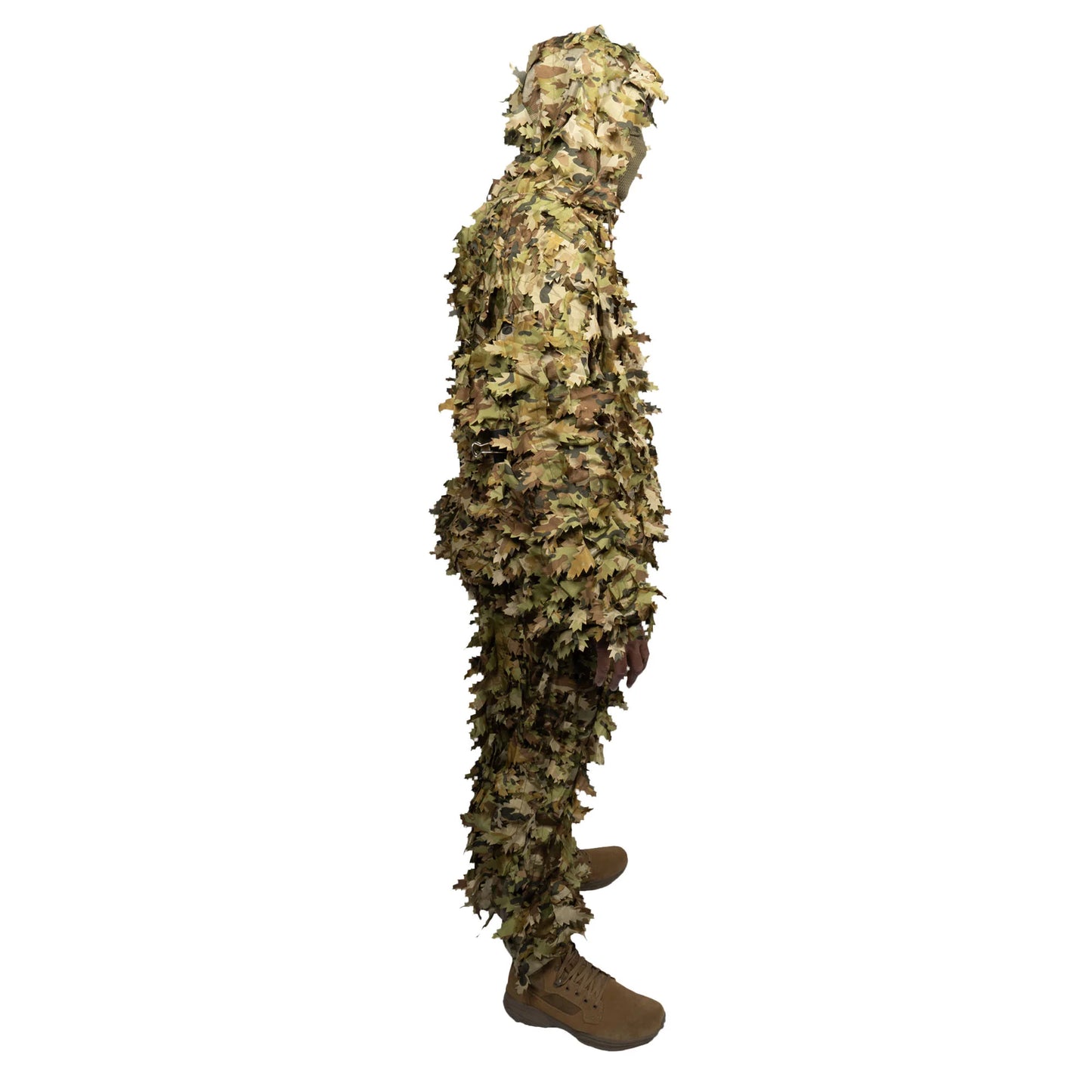 The Huntsman Ghillie 3D Leaf Suit – TFP is engineered for elite concealment in dense vegetation and forested environments, offering a field-ready solution for reconnaissance, sniper teams, and tactical operators. This lightweight, compact suit uses a breathable polyester mesh base layered with over 1,000 textured 3D leaves for disruptive depth and movement-masking realism. www.moralepatches.com.au