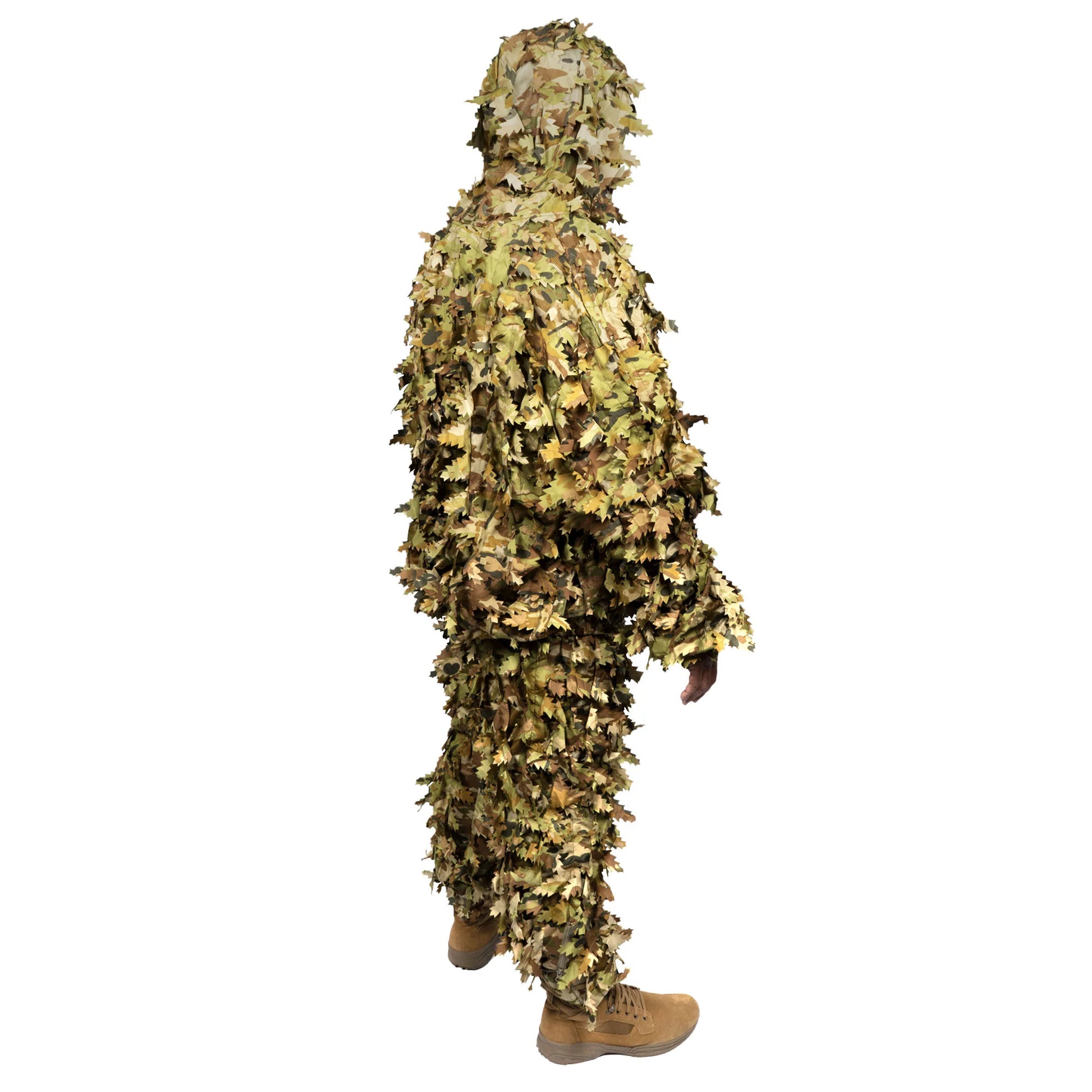 The Huntsman Ghillie 3D Leaf Suit – TFP is engineered for elite concealment in dense vegetation and forested environments, offering a field-ready solution for reconnaissance, sniper teams, and tactical operators. This lightweight, compact suit uses a breathable polyester mesh base layered with over 1,000 textured 3D leaves for disruptive depth and movement-masking realism. www.moralepatches.com.au