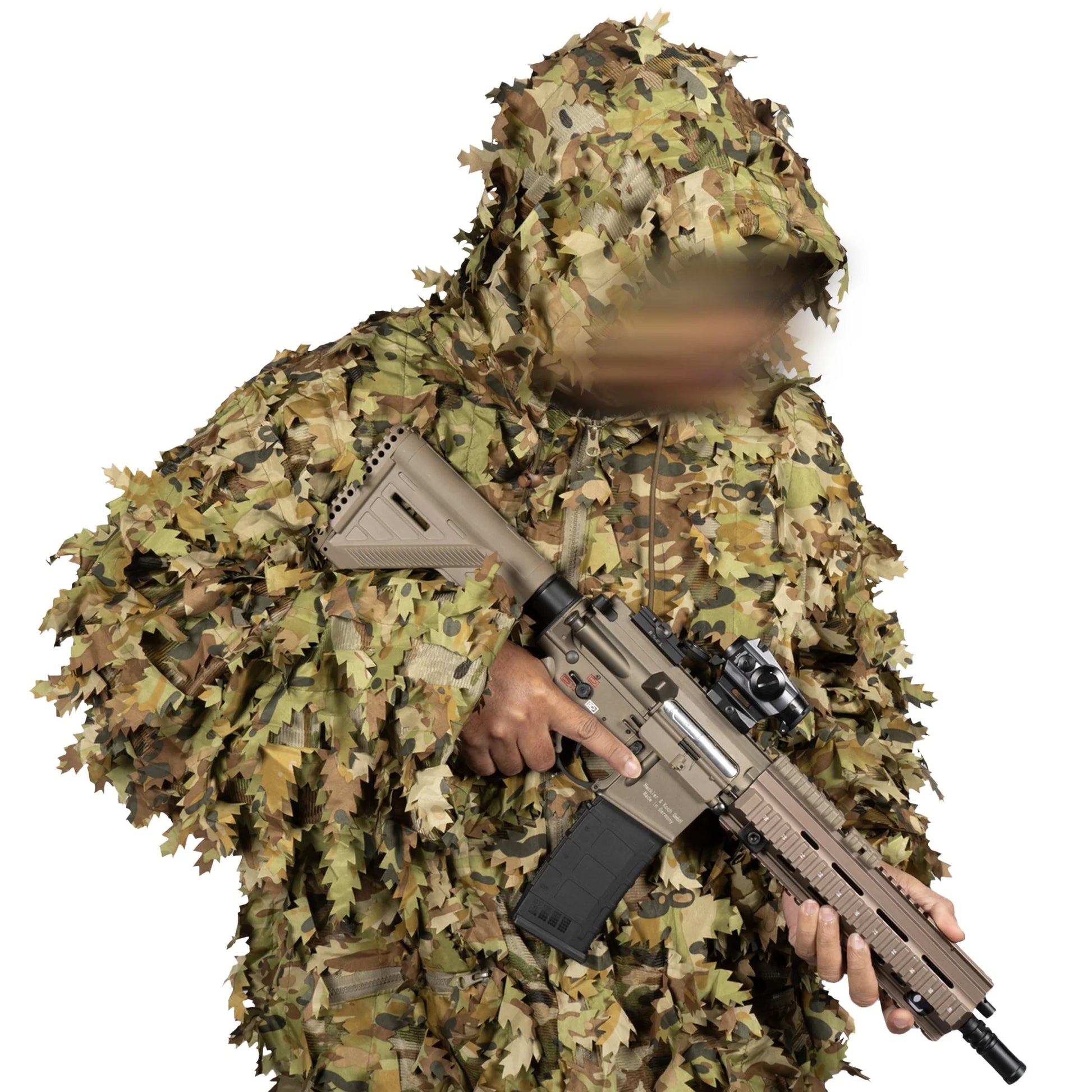 The Huntsman Ghillie 3D Leaf Suit – TFP is engineered for elite concealment in dense vegetation and forested environments, offering a field-ready solution for reconnaissance, sniper teams, and tactical operators. This lightweight, compact suit uses a breathable polyester mesh base layered with over 1,000 textured 3D leaves for disruptive depth and movement-masking realism. www.moralepatches.com.au