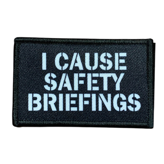 Passionately believe in the value of the I Cause Safety Briefings Patch in Hook &amp; Loop size of 8x5cm! This patch is designed to inspire and energize your safety briefings, appealing to the senses and evoking strong emotions in your audience. Don't miss out on this must-have product! Remember you caused the safety brief, be proud of it. www.moralepatches.com.au