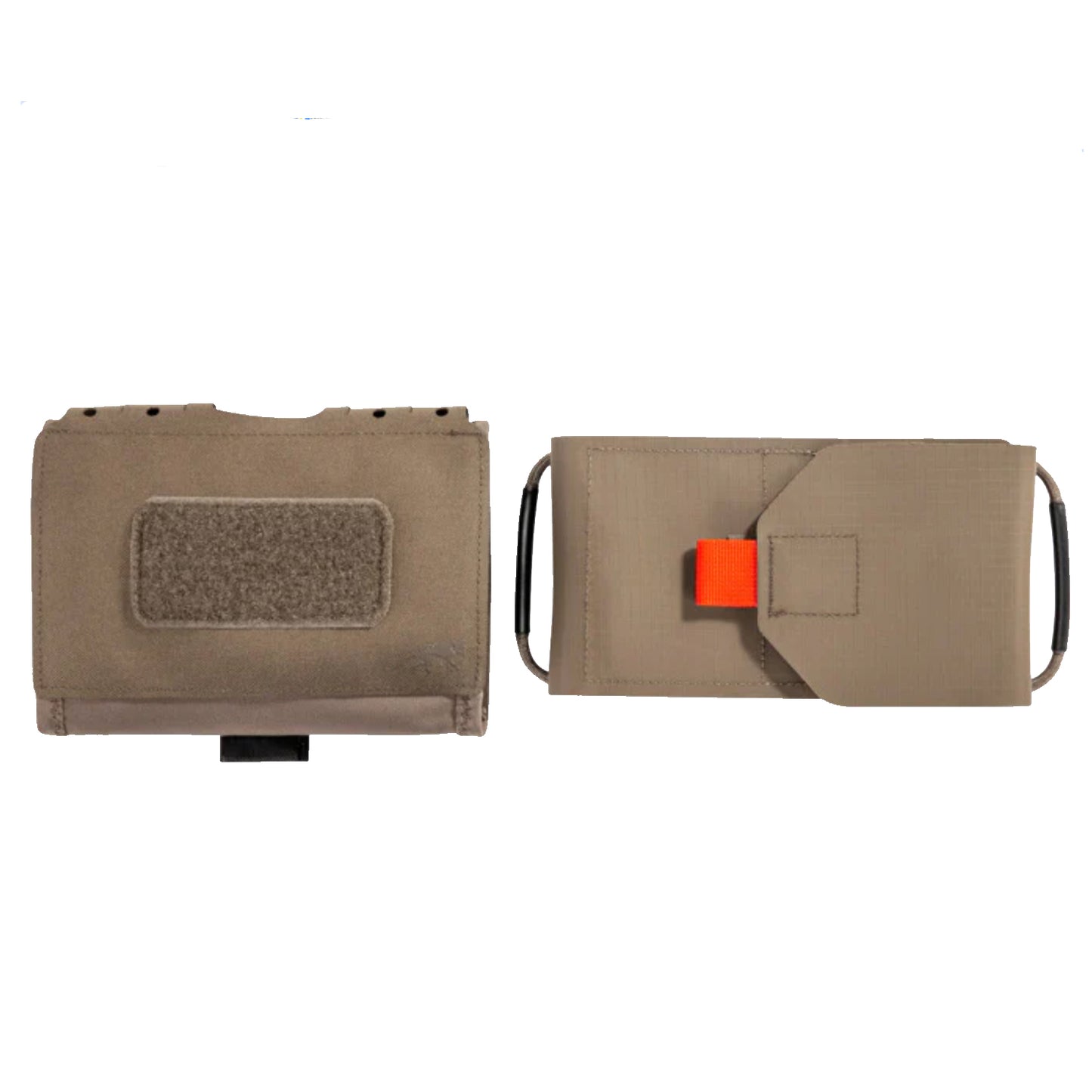 Small, flat IFAK pouch for mounting on MOLLE surfaces or on the belt. The fold-out first aid panel, which can be individually equipped, can be pulled out on both sides. www.moralepatches.com.au