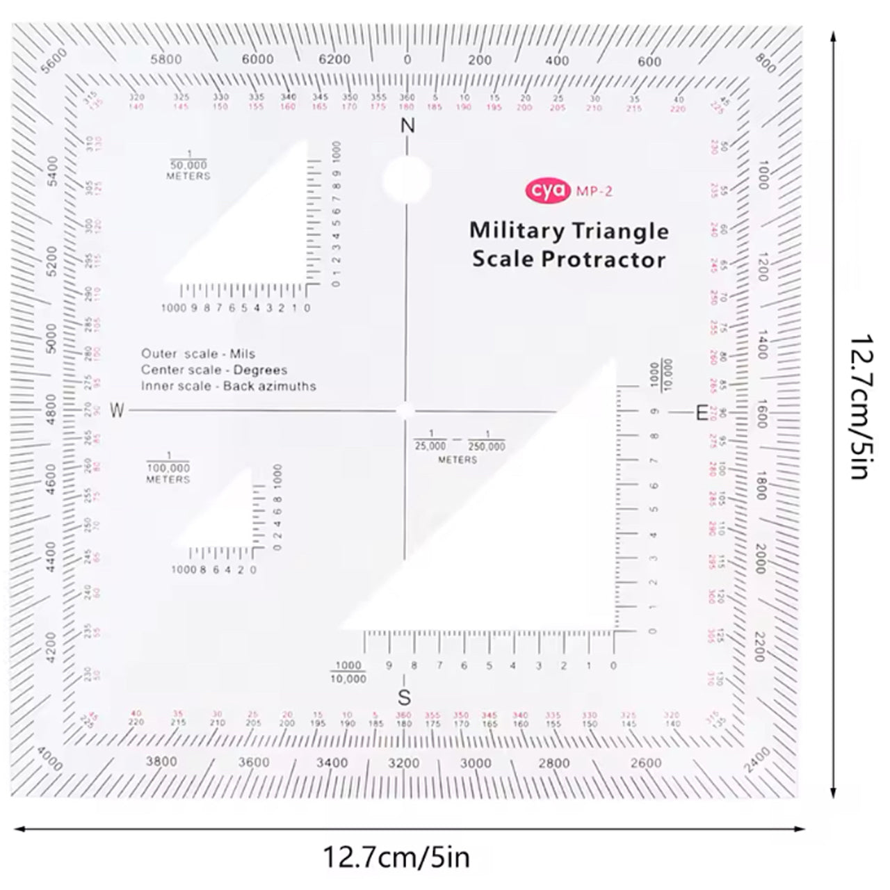 Discover your location and destination with ease during emergencies and while in the field using the Navigation Coordinate Scale Protractor. This military-grade tool, measuring 12.7x12.7cm, accurately displays coordinates when paired with a scaled map. Perfect for military personnel, it allows you to mark your location and endpoint for quick and efficient navigation. www.moralepatches.com.au