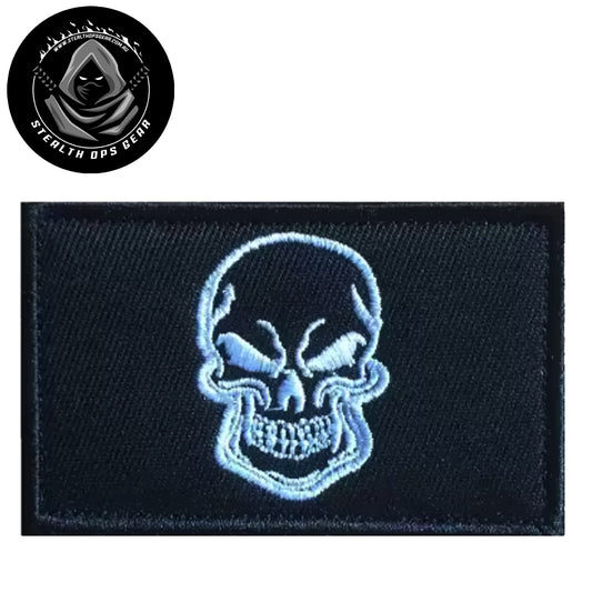 Unleash your creative side with the Evil Skull White On black Embroidery Patch Hook &amp; Loop. Measuring 8x5cm, this patch features a stunningly embroidered design and a secure hook &amp; loop backing. A must-have for collectors looking for high-quality additions to their collection. www.moralepatches.com.au