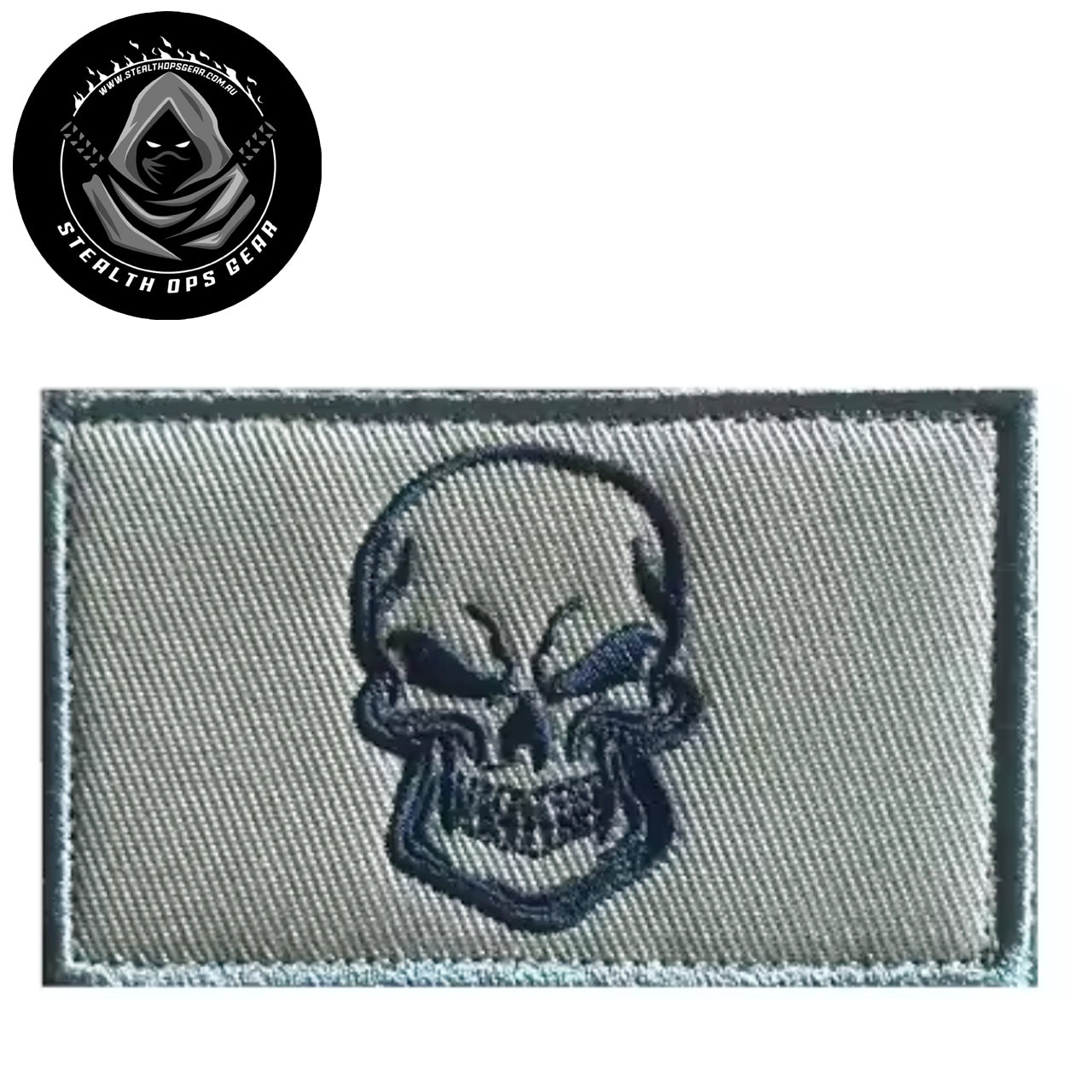 Unleash your creative side with the Evil Skull Black On Coyote Embroidery Patch Hook &amp; Loop. Measuring 8x5cm, this patch features a stunningly embroidered design and a secure hook &amp; loop backing. A must-have for collectors looking for high-quality additions to their collection. www.moralepatches.com.au