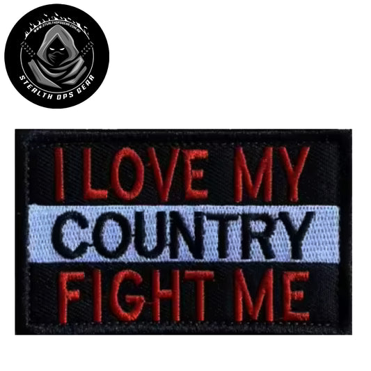 Discover your artistic flair with the I Love My Country Embroidery Patch Hook &amp; Loop. This 8x5cm patch showcases a beautifully embroidered motif and secure hook &amp; loop backing, a must-have for any collector seeking premium additions. www.moralepatches.com.au