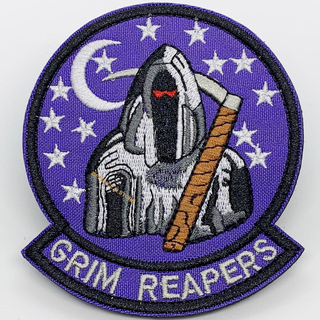 Grim Reaper Patch Hook & Loop  Size: 9x8cm   HOOK AND LOOP BACKED PATCH(BOTH PROVIDED) www.moralepatches.com.au