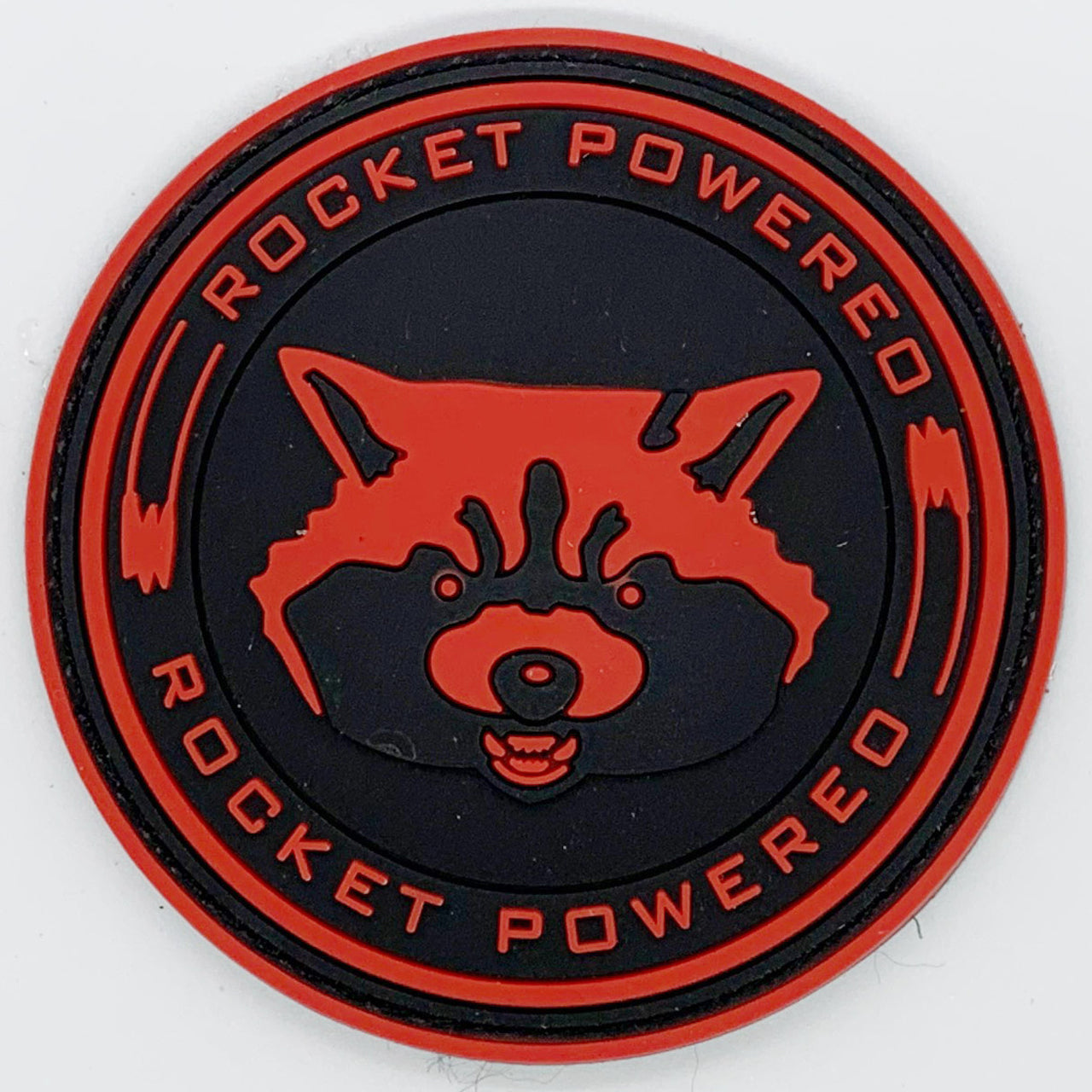 Rocket Powered PVC Velcro Backed Patch.   Size: 8cm www.moralepatches.com.au
