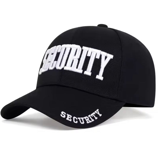The Security Cap Black is expertly crafted with high-quality embroidery featuring the word "Security" emblazoned across the front of the baseball cap. The brim and velcro tightening strap also boast the same security embroidery, while the cap itself is made of a durable blend of nylon and cotton. This one size fits all cap also features a velcro adjuster for a perfect fit. www.moralepatches.com.au