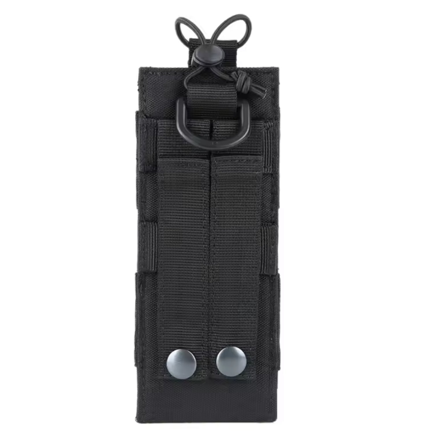 The Everyday Lawenforcement Water Bottle Pouch Black is crafted to fit perfectly with the MOLLE webbing system featured on a wide range of tactical gear. Its secure attachment ensures your water bottle stays firmly in place during any activity, whether you're hiking, camping, or on duty. www.moralepatches.com.au