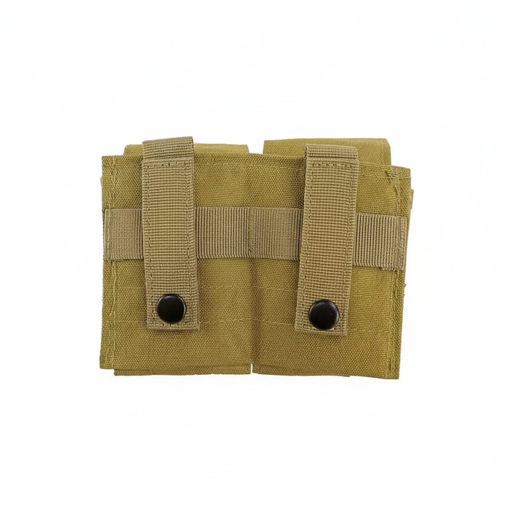 Engineered for tactical efficiency, this Double Frag Grenade Pouch secures F1 grenades and comparable equipment with reliable precision. Constructed from hardwearing 500D nylon with an integrated rear panel and MOLLE webbing, it delivers durability where it counts. www.moralepatches.com.au