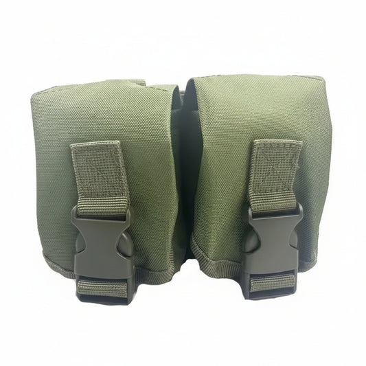 Engineered for tactical efficiency, this Double Frag Grenade Pouch secures F1 grenades and comparable equipment with reliable precision. Constructed from hardwearing 500D nylon with an integrated rear panel and MOLLE webbing, it delivers durability where it counts. www.moralepatches.com.au