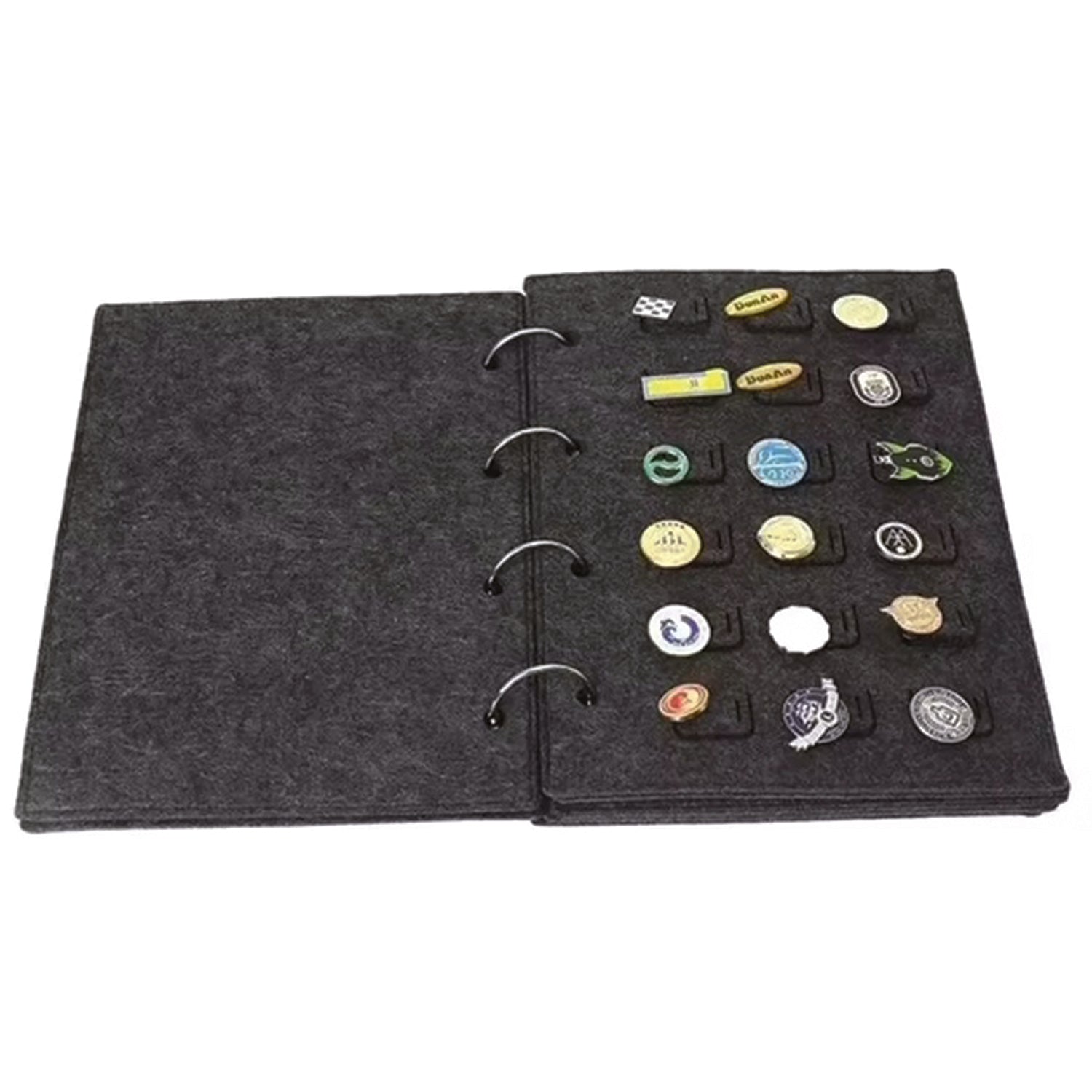 Preserve and showcase your cherished lapel pins, hat badges, and collectible pins with this elegant display storage book. Featuring four spacious inner pages, it provides ample room to organize and protect your collection while keeping everything beautifully visible. The compact 26x20x2.5cm format www.moralepatches.com.au