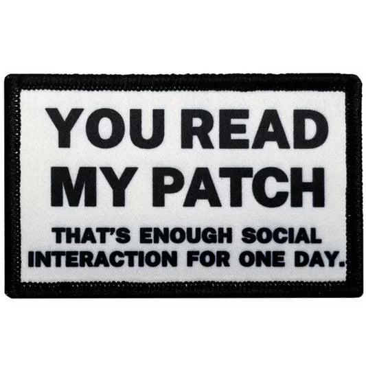Get ready to experience the ultimate patching tool! The You Read My Patch Hook &amp; Loop is 8x5cm - the perfect size for all your patching needs. Trust us, you won't want to be without it! www.moralepatches.com.au
