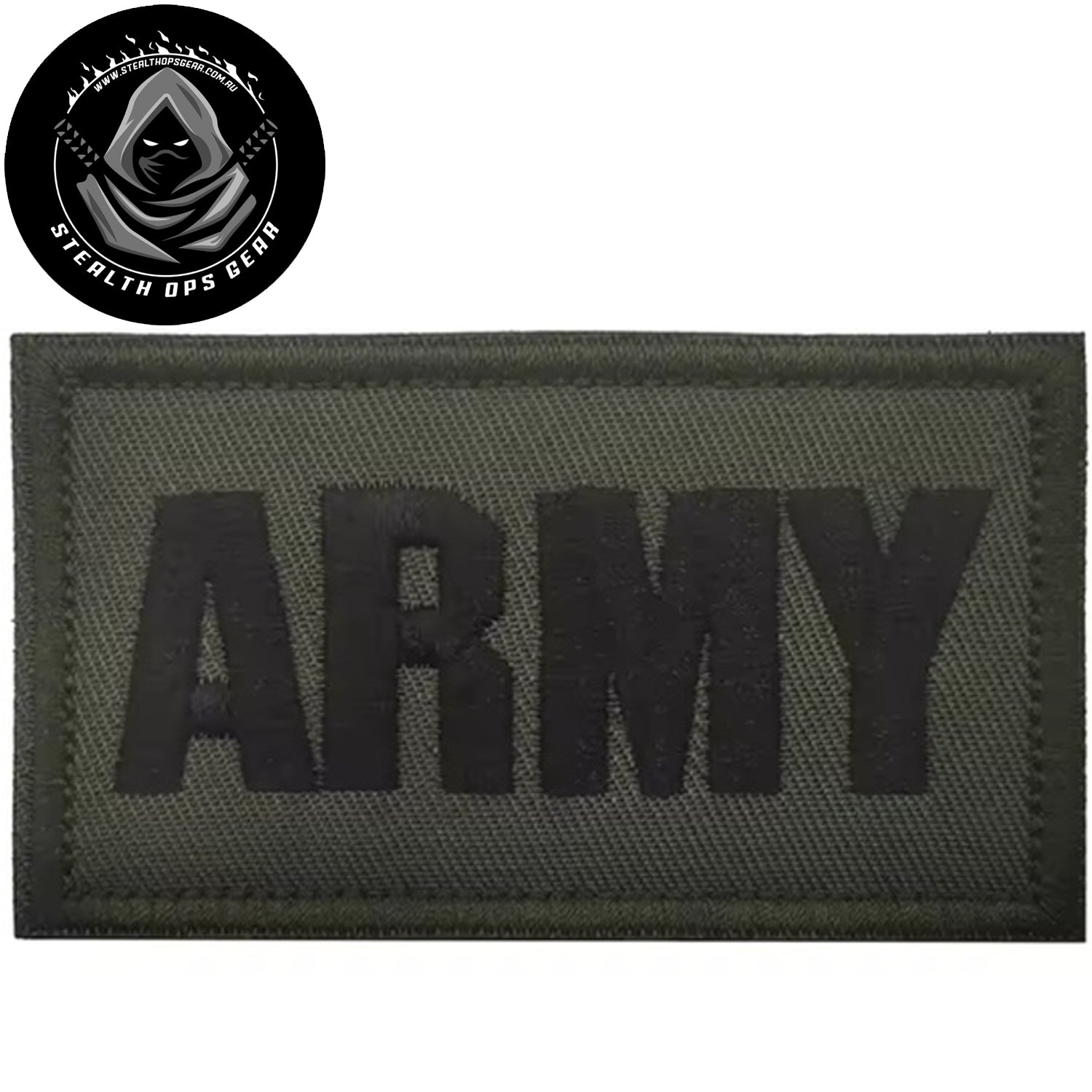 Unleash your creativity with the Army Green Embroidery Printed Patch Hook &amp; Loop - Stealth Ops Gear ! Measuring 9x5.5cm and featuring a beautifully embroidered design and secure hook &amp; loop backing, this patch is a must-have for any collector. www.moralepatches.com.au