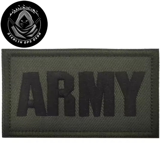Unleash your creativity with the Army Green Embroidery Printed Patch Hook &amp; Loop - Stealth Ops Gear ! Measuring 9x5.5cm and featuring a beautifully embroidered design and secure hook &amp; loop backing, this patch is a must-have for any collector. www.moralepatches.com.au