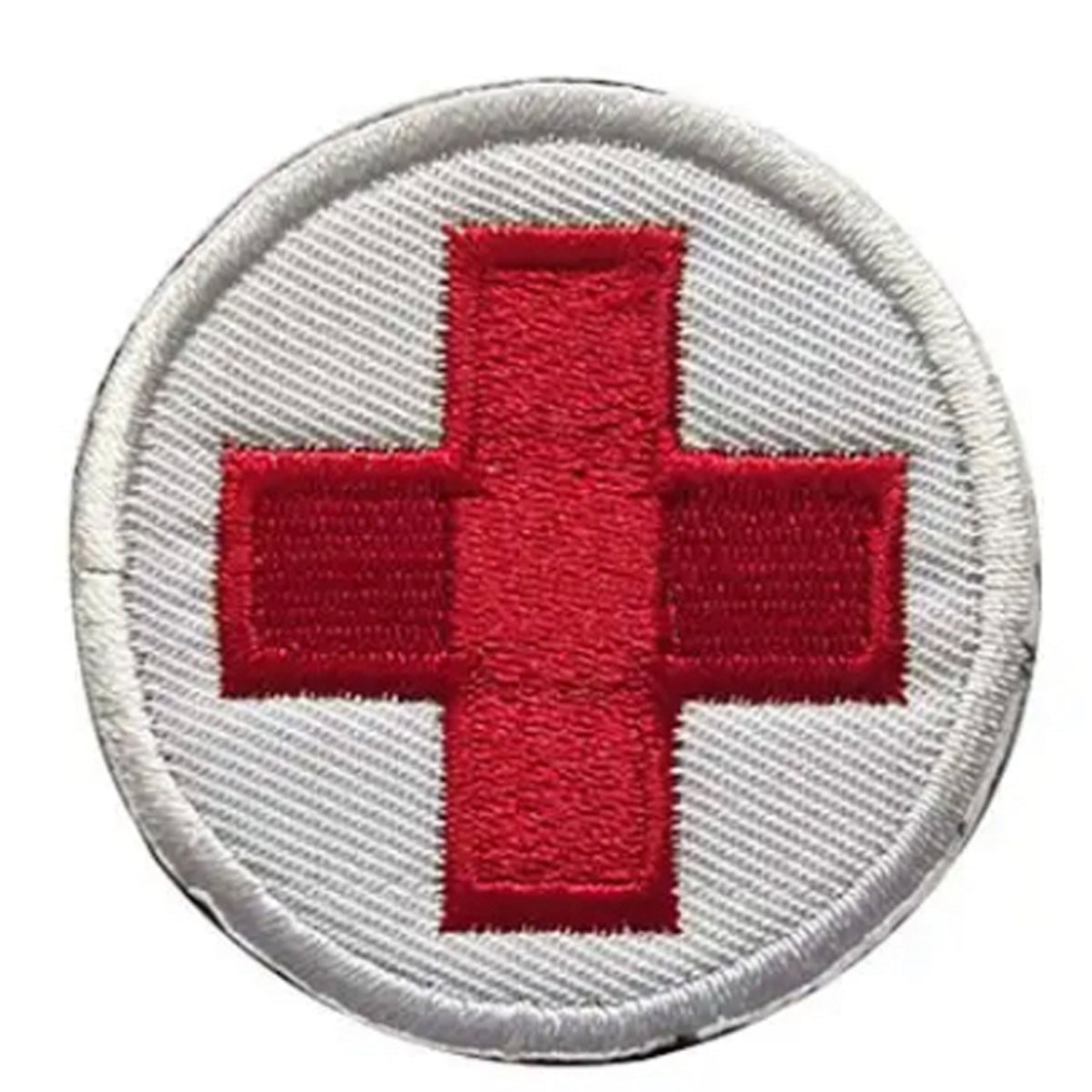 Red First Aid Patch Medical Patch First Aid Round Patch Hook & Loop – Morale Patches Australia