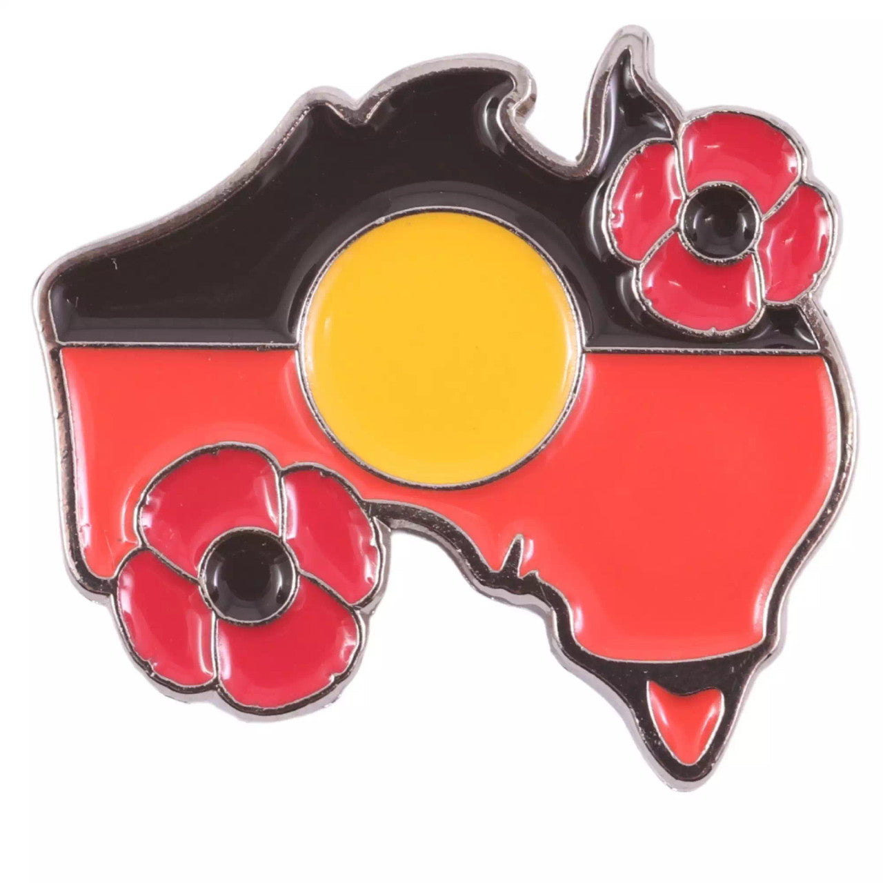 Silver-plated and enamel-filled, the MagnaBadgeÖ features a striking graphic of the Australian map outline combined with the vibrant colours of the Australian Indigenous flag. www.moralepatches.com.au
