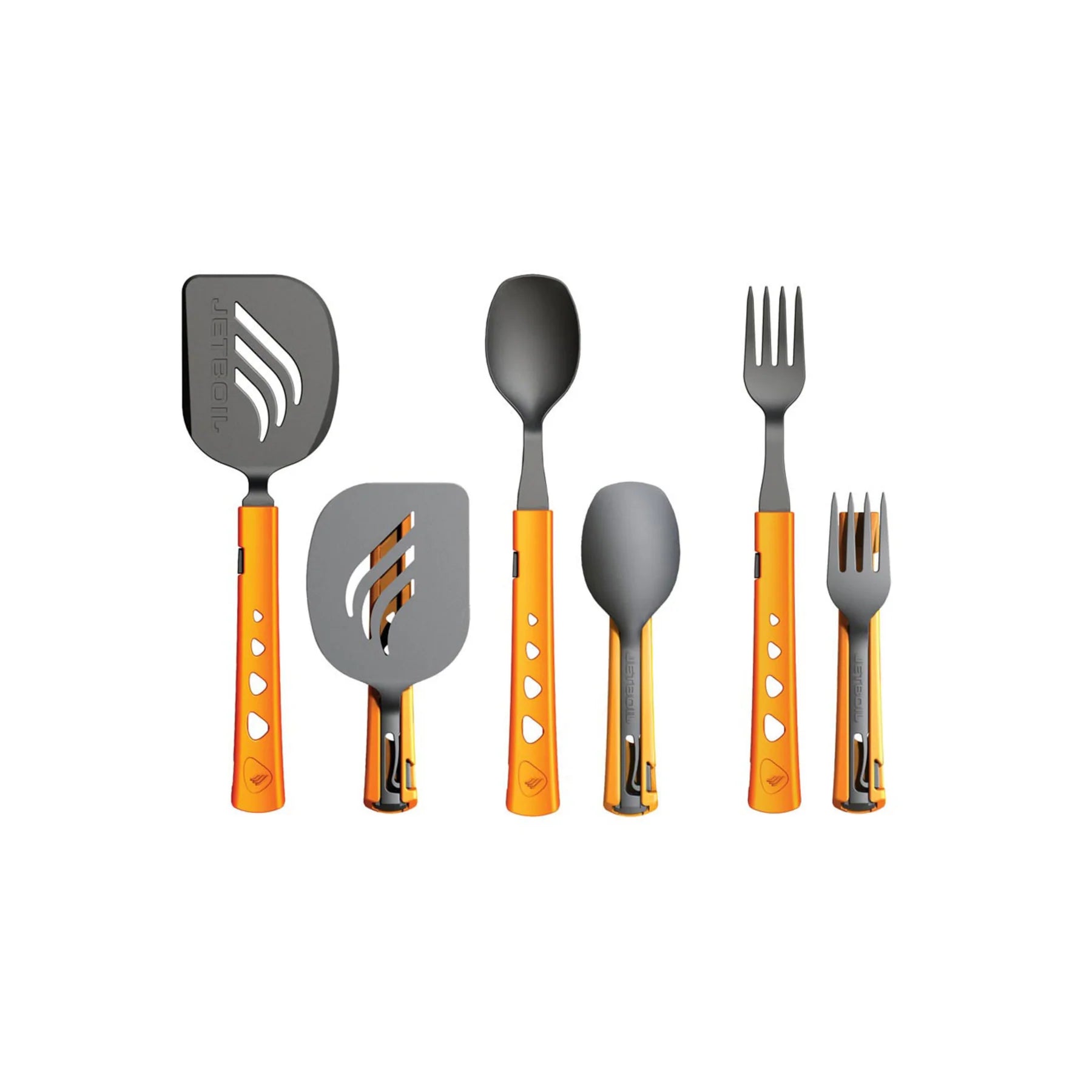 Enjoy the comforts of your dining table without hauling heavy silverware along with the Jetset utensil set. Jetboil's high-temperature nylon designs can withstand the heat, making them perfect for cooking and stirring food on your Jetboil cook stove. www.moralepatches.com.au