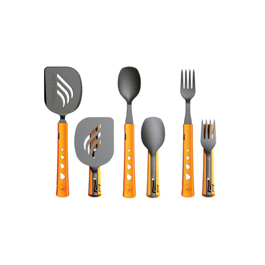 Enjoy the comforts of your dining table without hauling heavy silverware along with the Jetset utensil set. Jetboil's high-temperature nylon designs can withstand the heat, making them perfect for cooking and stirring food on your Jetboil cook stove. www.moralepatches.com.au