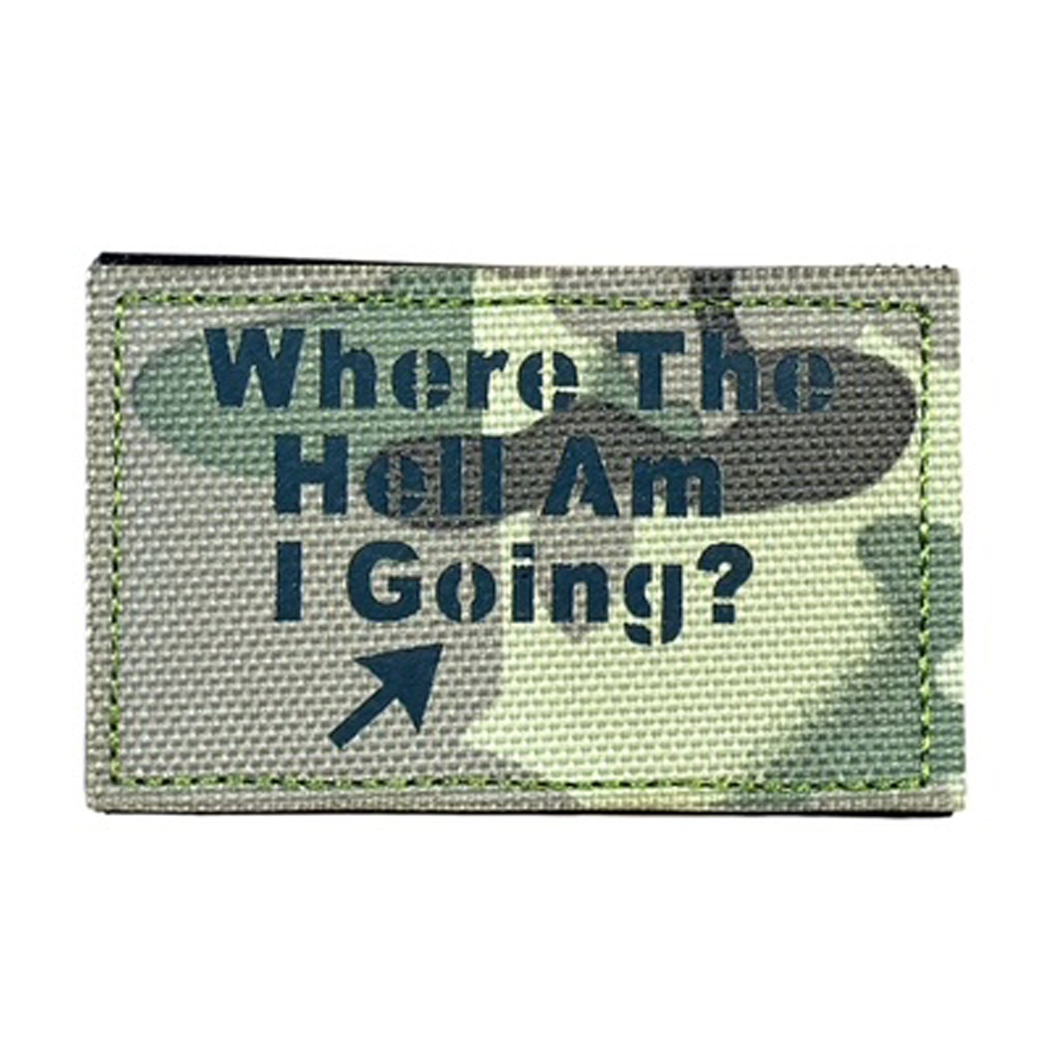 Make a bold statement with the Where The Hell Am I Going Laser Cut Multicam Patch. This striking 8x5cm patch features laser-cut precision detailing that demands attention. Backed with both hook and loop fasteners, it's ready to attach to tactical gear, backpacks, or uniforms instantly. www.moralepatches.com.au