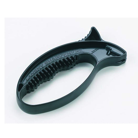 LSTCS Quick Edge Sharpener Tungsten carbide insert for precision sharpening. No slip thumb guard. Easy grip plastic handle with full length safety guard to protect fingers. Handle colors will vary. www.moralepatches.com.au