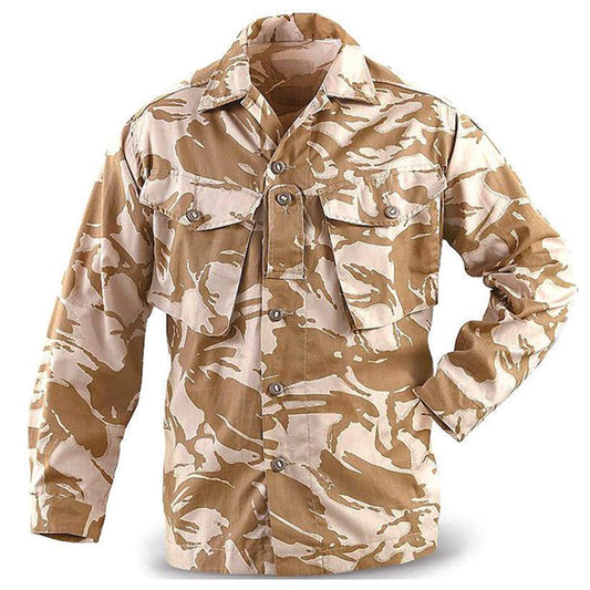 This lightweight field jacket is extremely convenient to wear as field gear or an off-field clothing item, it can easily go both ways with advanced and authentic camouflage design. This upper is a perfect gear for training in the desert and rocky environments being an original military product that is made in the United Kingdom with guaranteed authenticity and premium quality. www.moralepatches.com.au