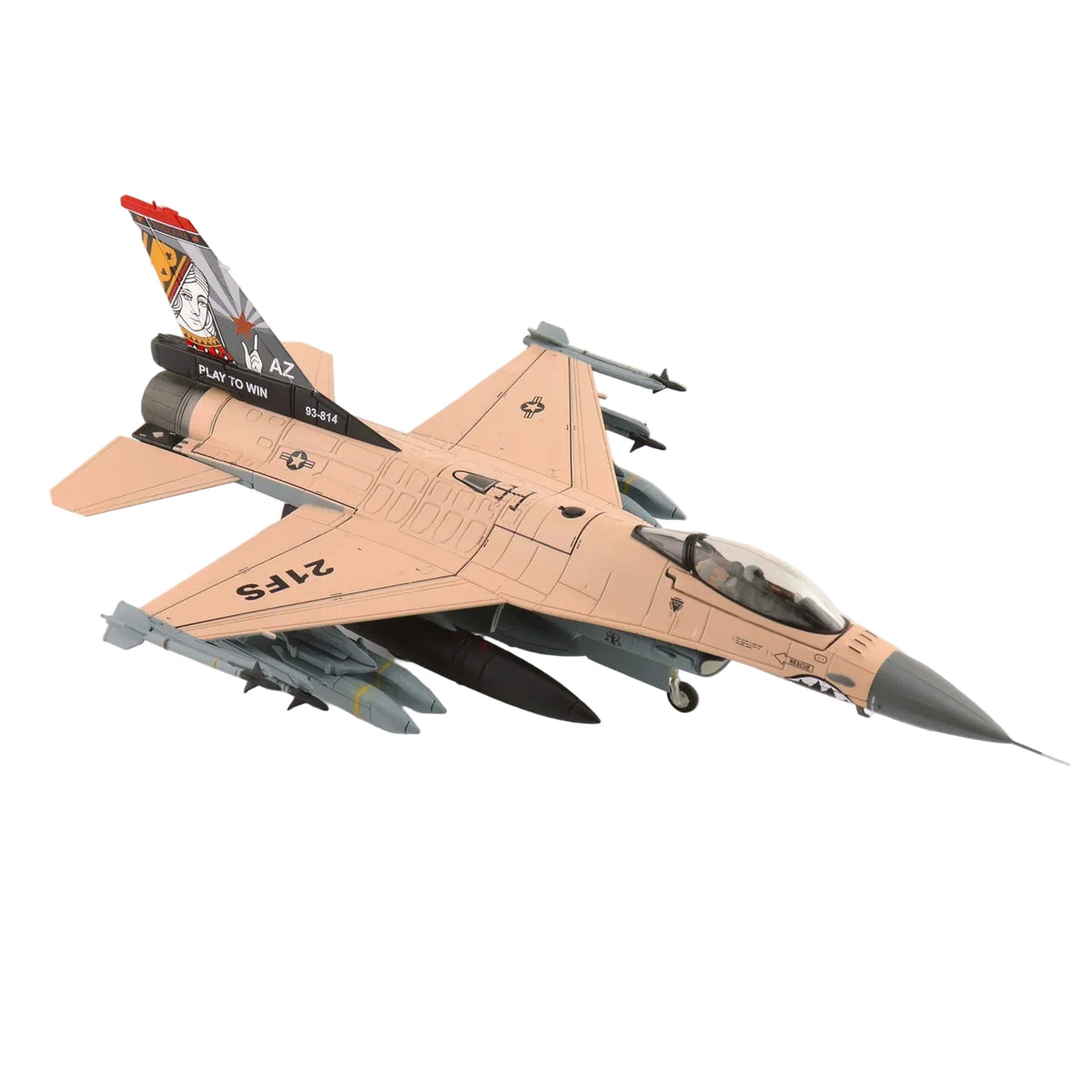 1/72 F-16V "Play to Win" 93-0814 21st Sqn. Luke AFB 2025&nbsp;delivers a modern fighter jet display model for collectors, USAF enthusiasts, and scale aviation displays. www.moralepatches.com.au