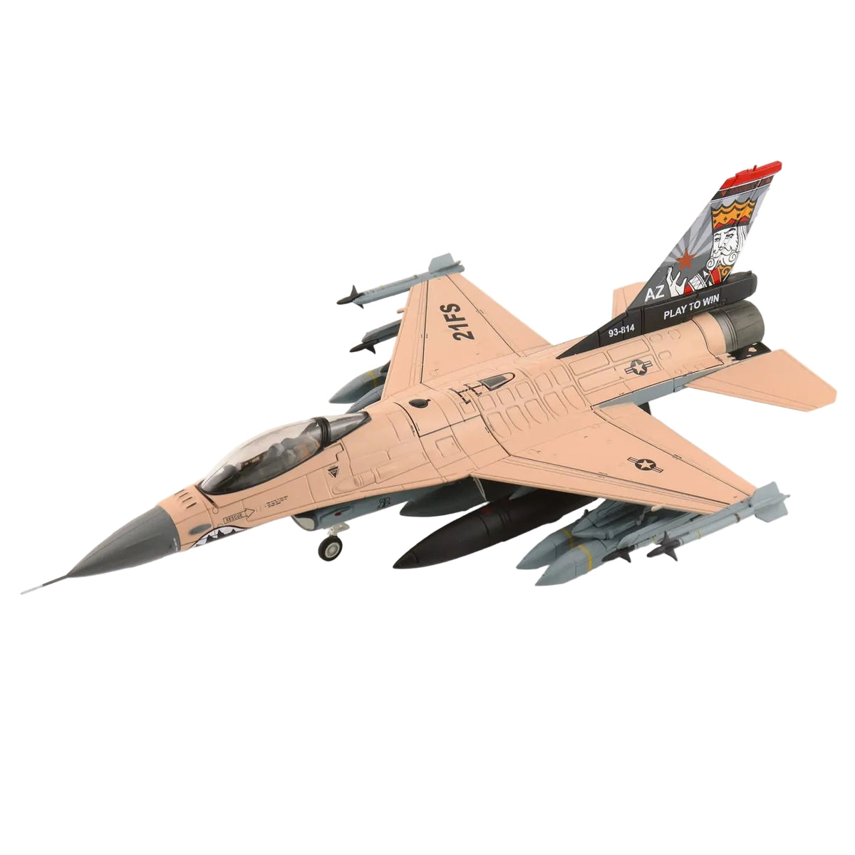 1/72 F-16V "Play to Win" 93-0814 21st Sqn. Luke AFB 2025&nbsp;delivers a modern fighter jet display model for collectors, USAF enthusiasts, and scale aviation displays. www.moralepatches.com.au