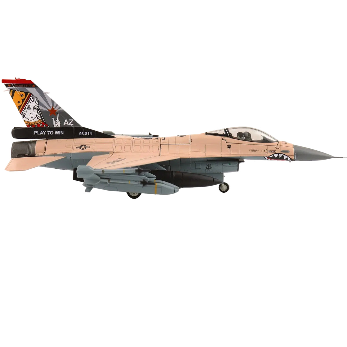 1/72 F-16V "Play to Win" 93-0814 21st Sqn. Luke AFB 2025&nbsp;delivers a modern fighter jet display model for collectors, USAF enthusiasts, and scale aviation displays. www.moralepatches.com.au