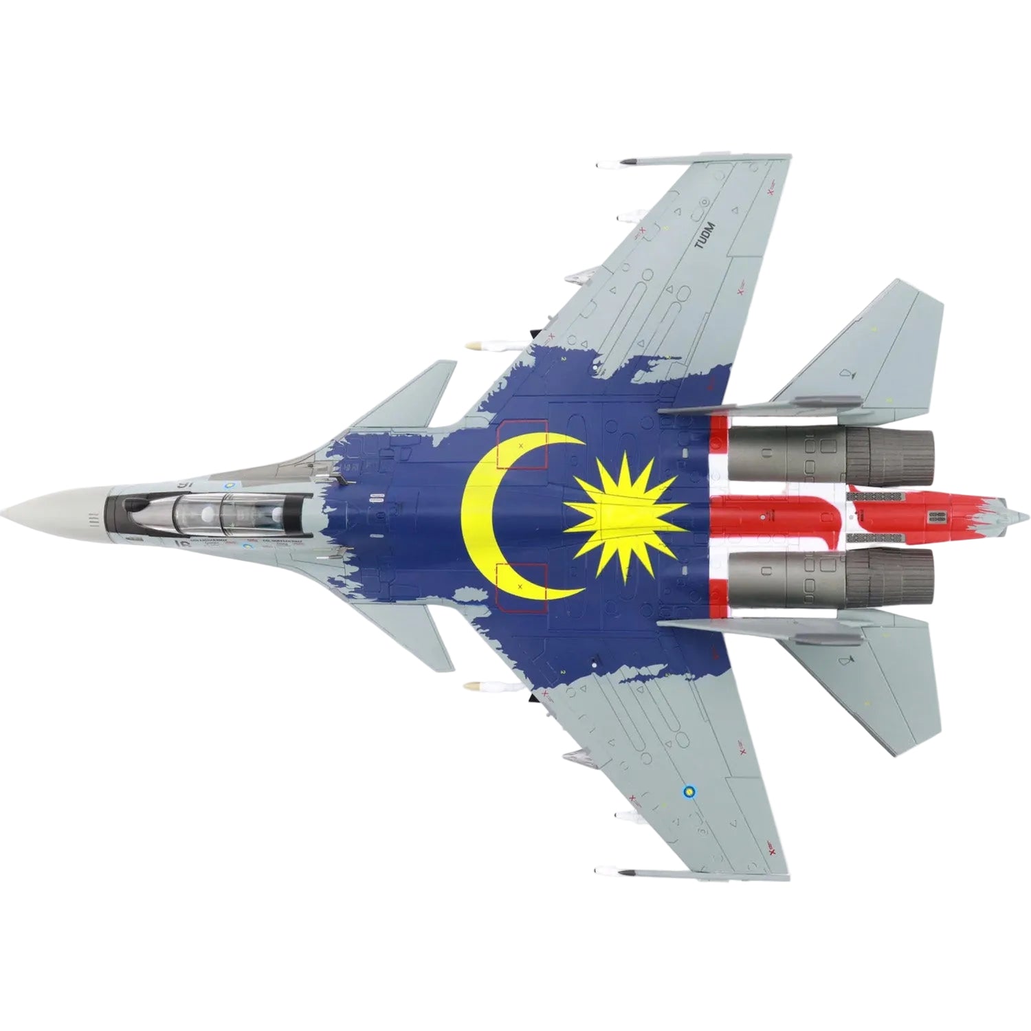 The SU-30MKM is a multirole fighter aircraft operated by the Royal Malaysian Air Force (TUDM). This variant of the Su-30 is tailored specifically for Malaysia, featuring advanced avionics, thrust-vectoring engines, and enhanced weaponry, making it highly capable in air-to-air and air-to-ground missions. www.moralepatches.com.au