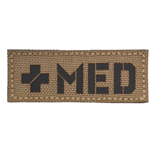 MED Laser Cut Tan Patch Hook & Loop.   Size: 6.5X2.5cm www.moralepatches.com.au