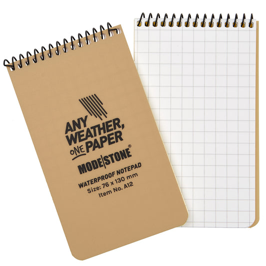 Experience the ultimate solution for your writing needs in the field with the Modestone MS-A12 Top Spiral Notepad! Perfect for diggers and cadets taking notes and instructions, this notebook will be a valuable tool for soldiers that need a small notebook in a hurry. Quickly access important notes and deliver positive missions with your section troops with this all-weather notebook. www.moralepatches.com.au