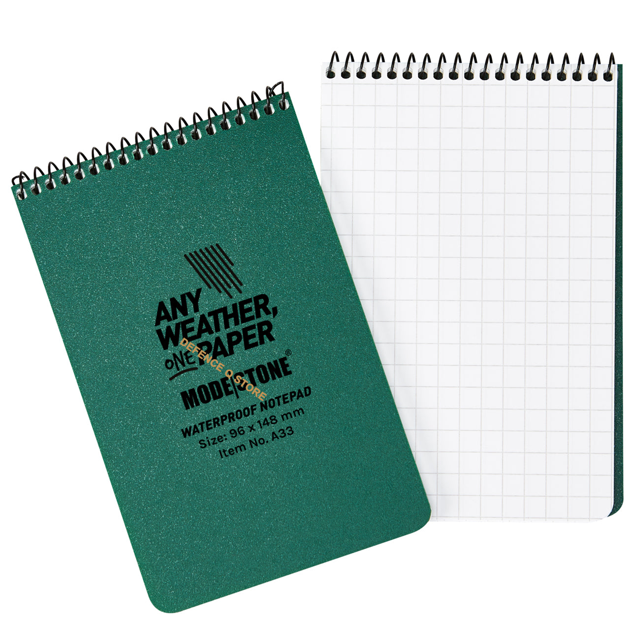 MS-A33 Modestone A33 Top Spiral Notepad 96x148mm- 50 sheets - GREEN Al ...
