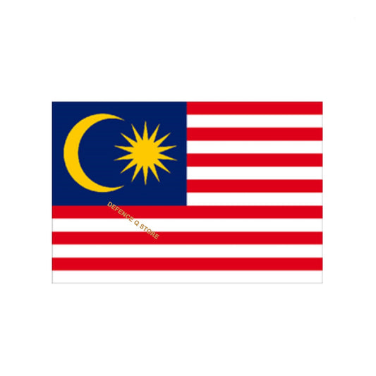 Discover the Malaysian Large Flag 150x90cm - a symbol of pride and unity. Featuring 14 vibrant alternating red and white stripes representing the equal status of 13 member states and federal territories, and a blue canton with a crescent and 14 point star symbolizing unity and Islamic heritage. Feel inspired by the Bintang Persekutuan (Federal Star) and proudly display your love for Malaysia with this flag. www.moralepatches.com.au