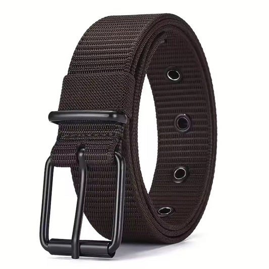 This men's coffee-coloured belt combines classic style with practical design. It features a sturdy 4.5cm wide pin buckle paired with a 3.5cm wide strap, offering both durability and a sleek look. www.moralepatches.com.au