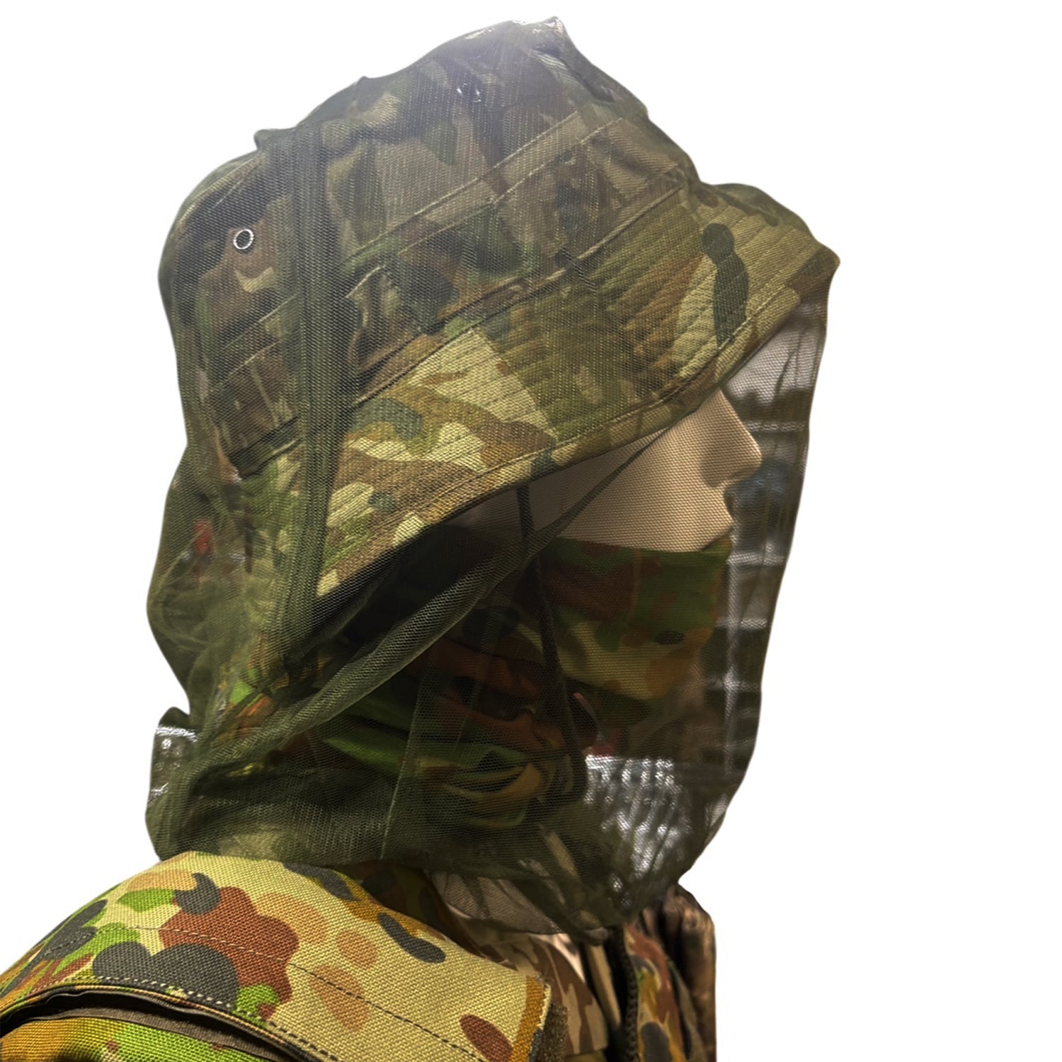 Shield yourself from biting insects with this lightweight Mosquito Headnet from Stealth Ops Gear. Engineered with breathable polyester mesh, it creates an impenetrable barrier against mosquitoes, midges, and flies without compromising visibility or comfort. www.moralepatches.com.au