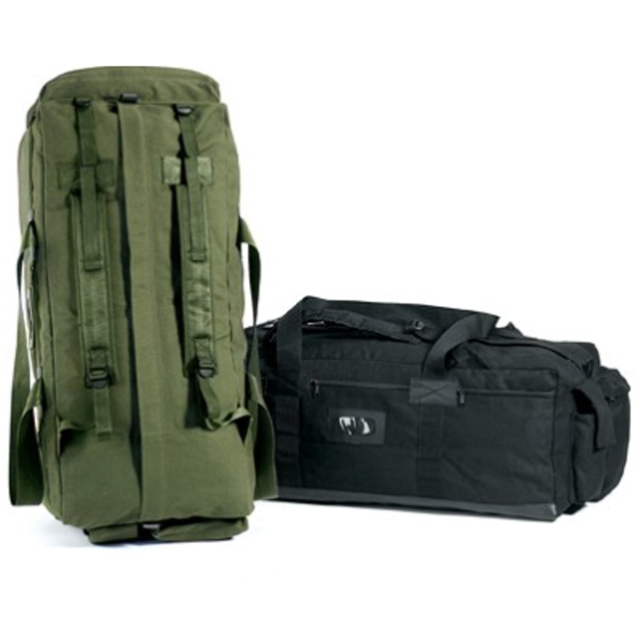 The Mossad Tactical Duffle is a duffle bag with backpack style straps for over the shoulder carrying, it also has carry handles  The over the shoulder backpack style straps can be adjusted easily for comfort. It also has carry handles on each side, buttons and clips down the zip.  Heavy duty cotton Adjustable backpack style straps on front Carry handles on the side Clip buttons for extra security over the zip www.moralepatches.com.au