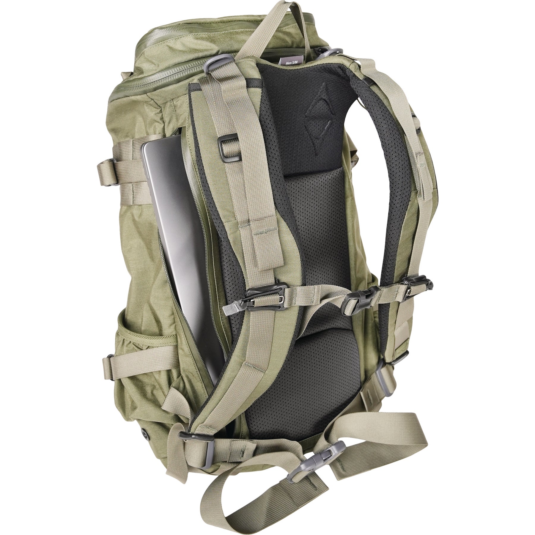 A loop-lined laptop sleeve, internal bottle pockets and attached admin lid offer work-rich features, yet the hydro-ported body panel is ready for off-road adventures.  www.moralepatches.com.au