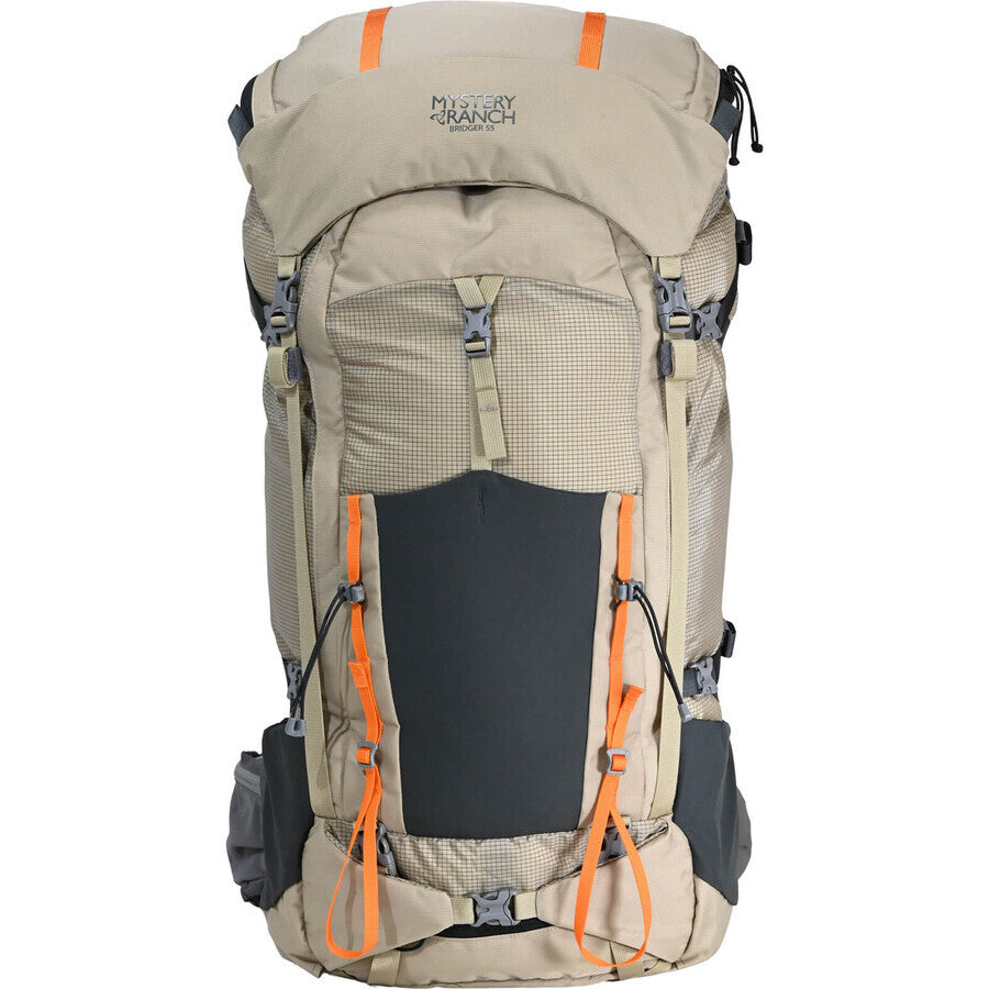 The BRIDGER 55 offers a feature-rich, weight-conscious, and durable pack that supports your overnight mission. FEATURES Breathable Endurance Yoke with pocketed shoulder pads Built with high abrasion-resistant fabric and water-resistant zippers Internal spring-steel wire frame Generous removable lid that converts to a hip sack www.moralepatches.com.au
