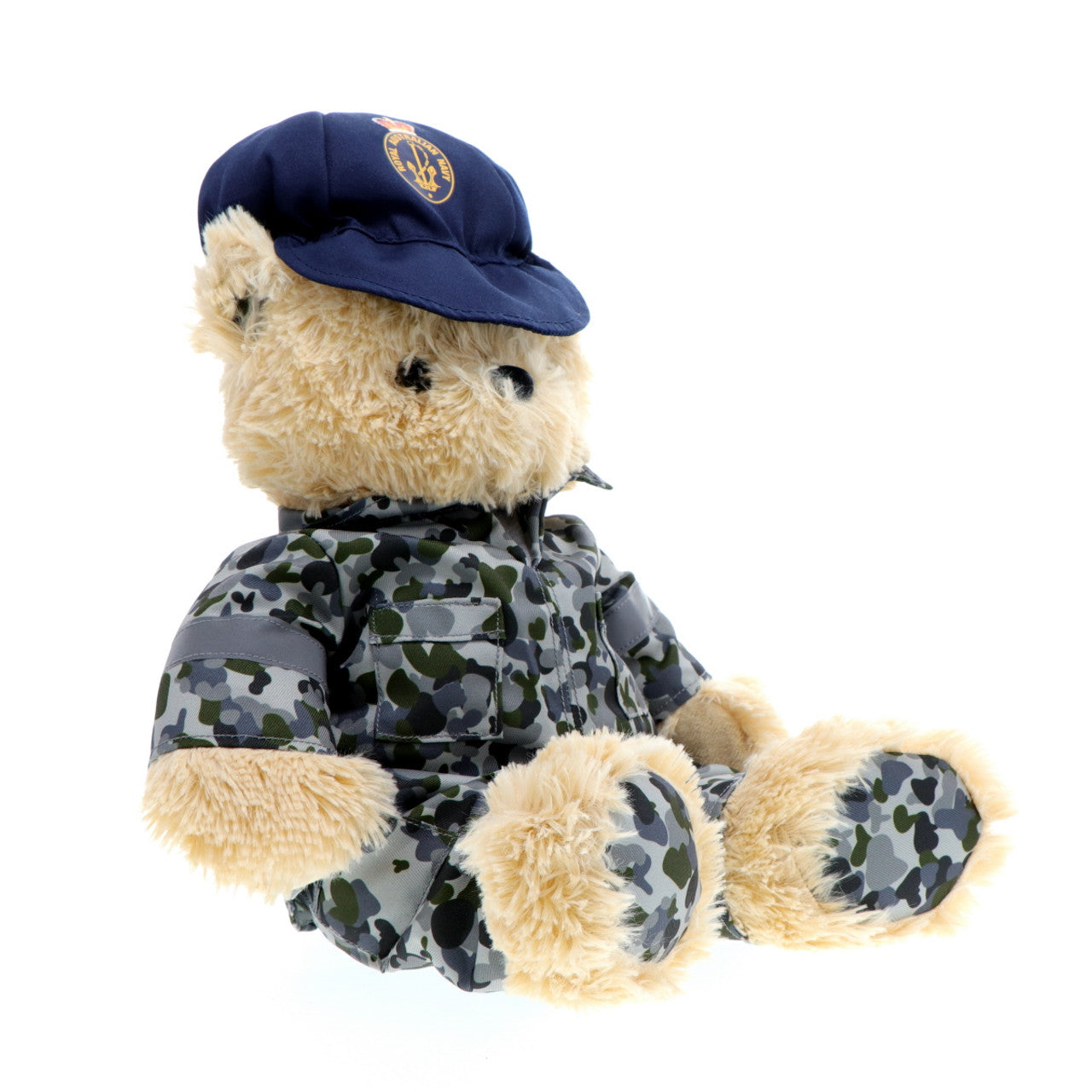 This wonderfully cuddly 40cm Navy bear brings joy to both young and old, and celebrates the brave heroes of the Royal Australian Navy. Show your pride in our country and express your admiration with this possibly most lovable Navy bear ever. Unforgettable comfort and delight guaranteed! www.moralepatches.com.au