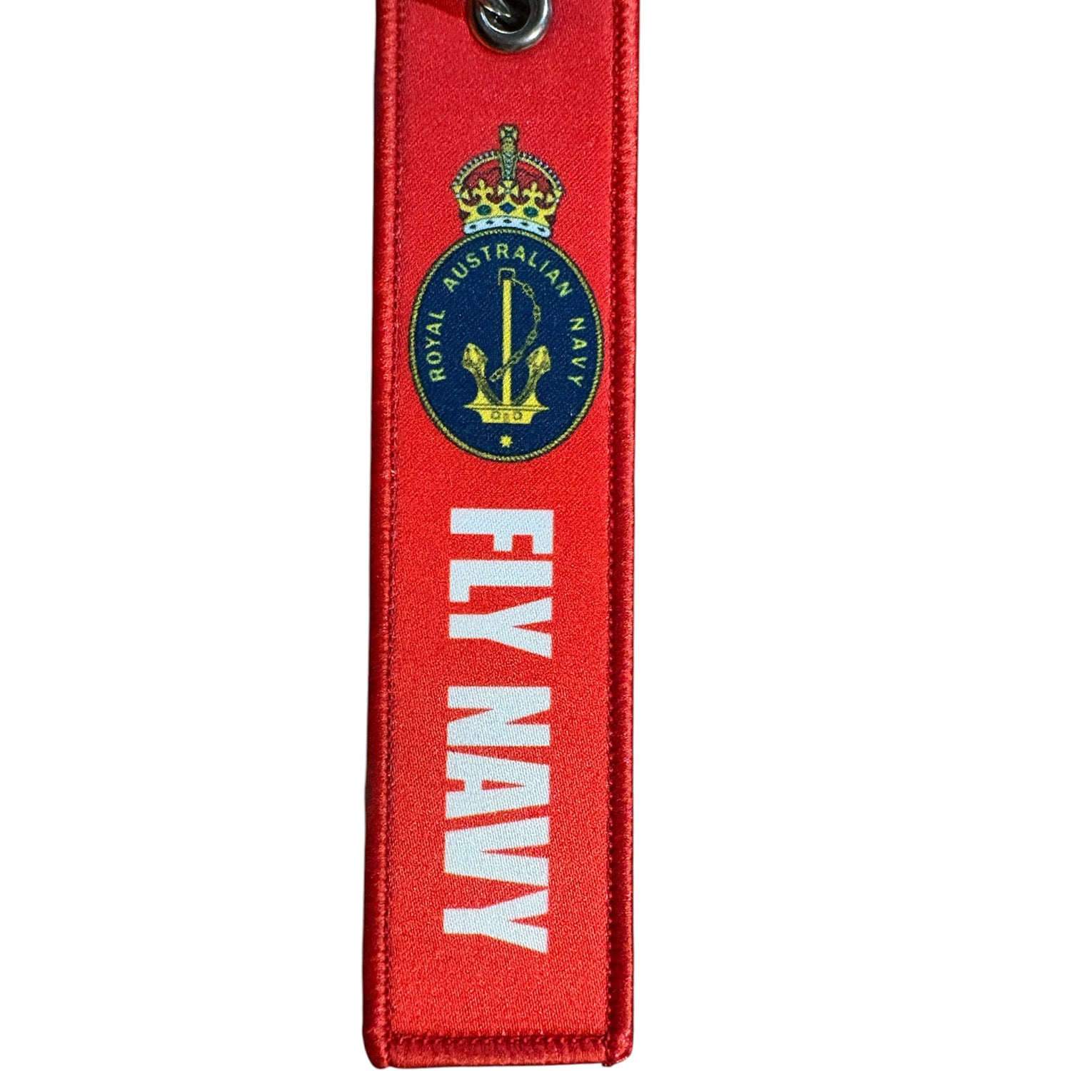 Keep your keys secure and add a touch of military pride with this authentic Navy Key Tag. Featuring bold embroidered Navy insignia and the iconic "Remove Before Flight" wording, it's a practical accessory that makes a statement. www.moralepatches.com.au