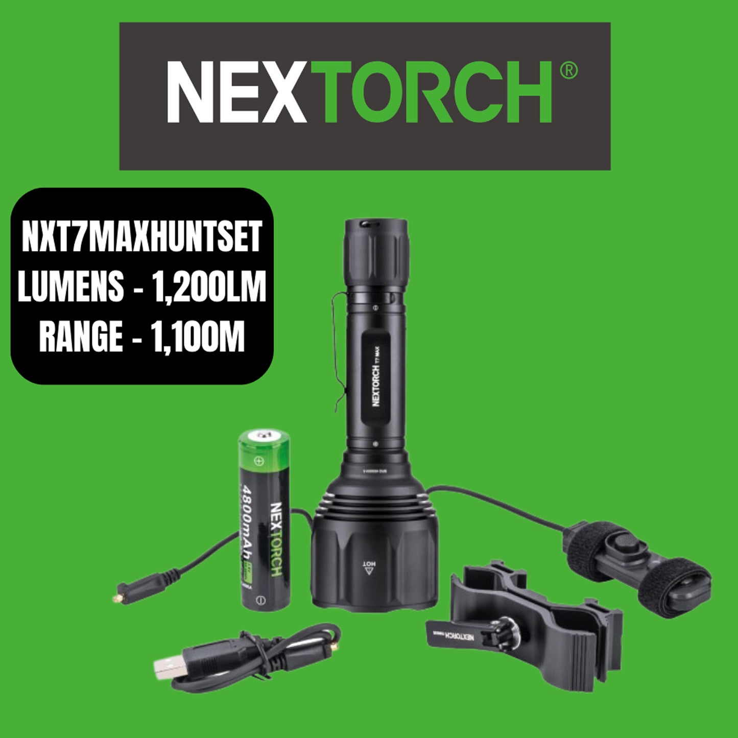 The NEXTORCH T7 MAX was developed together with internationally successful experts for hunting.
This exceptionally powerful hunting lamp has therefore been created out in the field and is highly praised by experienced hunters. www.moralepatches.com.au