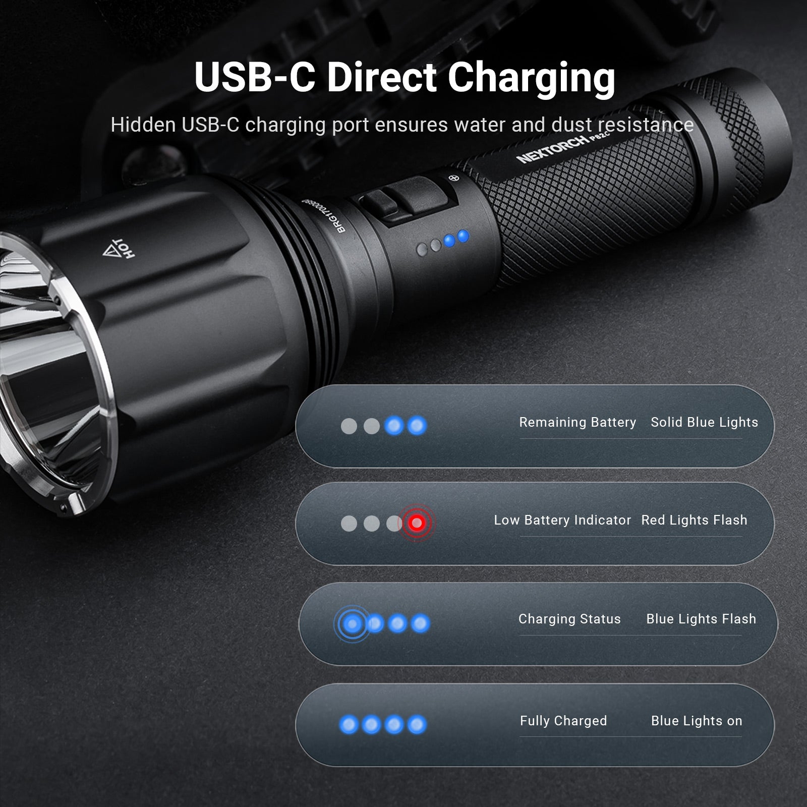 The Nextorch P82C 2200 Lumen Long-Range Flashlight is engineered for professionals and outdoor enthusiasts who need powerful, reliable illumination over long distances. www.moralepatches.com.au