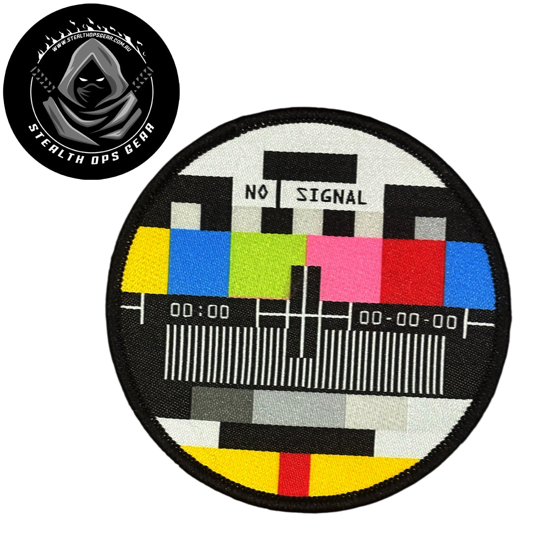 Unleash your creativity with the No Signal Circle Embroidery Patch Hook &amp; Loop Stealth Ops Gear! Measuring 8cm and featuring a beautifully embroidered design and secure hook &amp; loop backing, this patch is a must-have for any collector. www.moralepatches.com.au