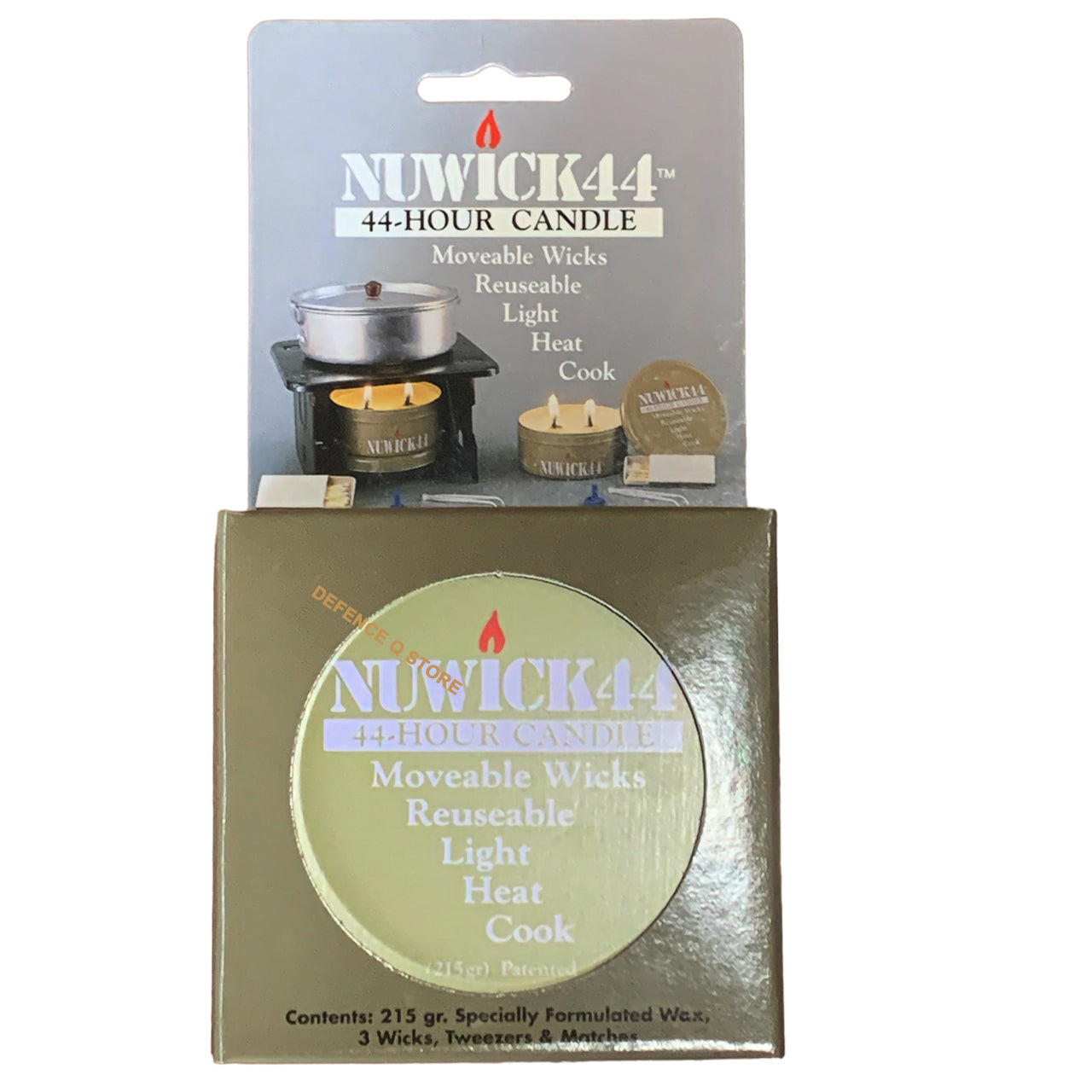 Experience the innovative Nuwick 44, an all-in-one solution for lighting, heating, and cooking. Thanks to its unique moveable and reusable wicks, this non-toxic and waterproof candle can last 25-40 hours. www.moralepatches.com.au