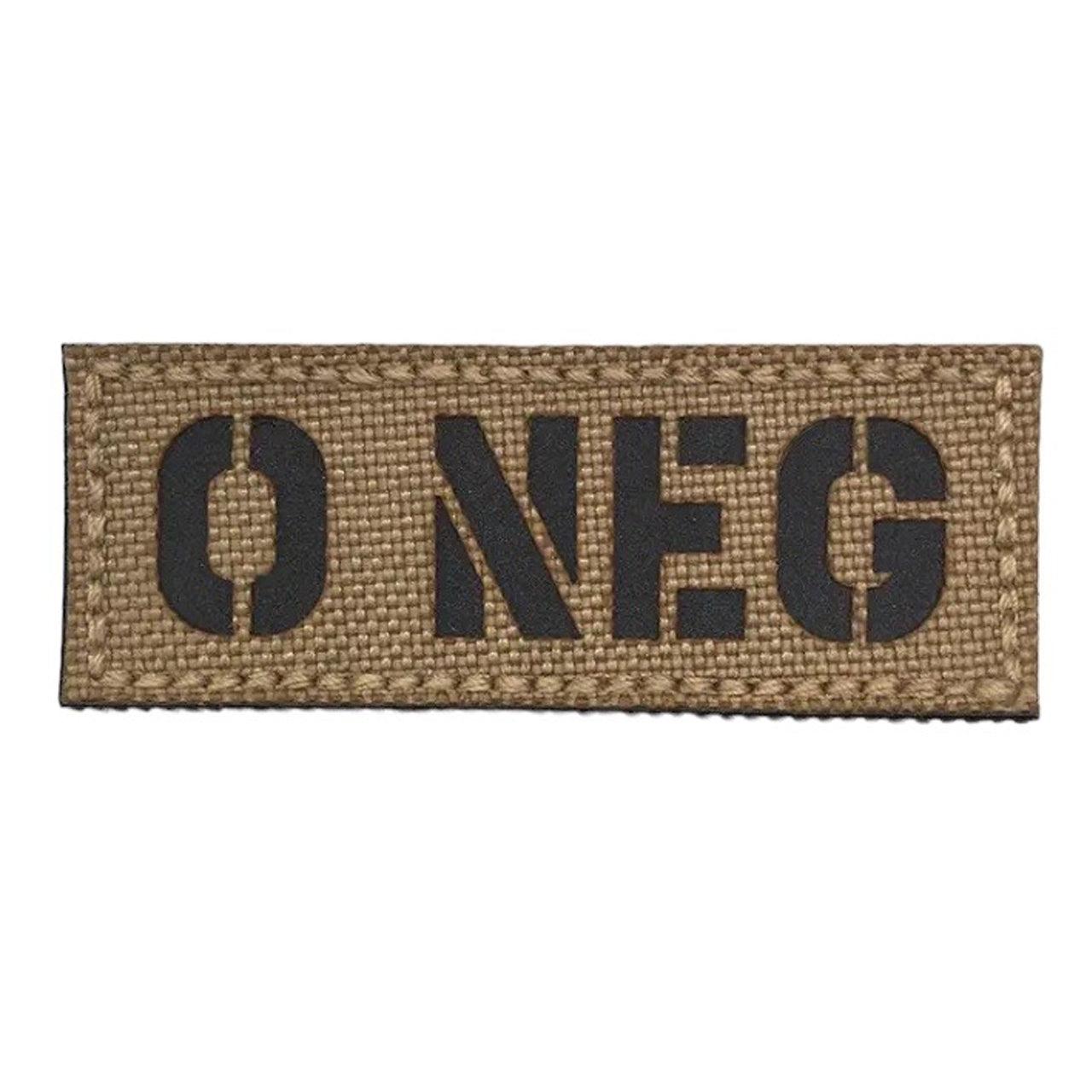 Blood Group Laser Cut Tan Patch Hook & Loop. Size: 6.5x2.5cm www.moralepatches.com.au