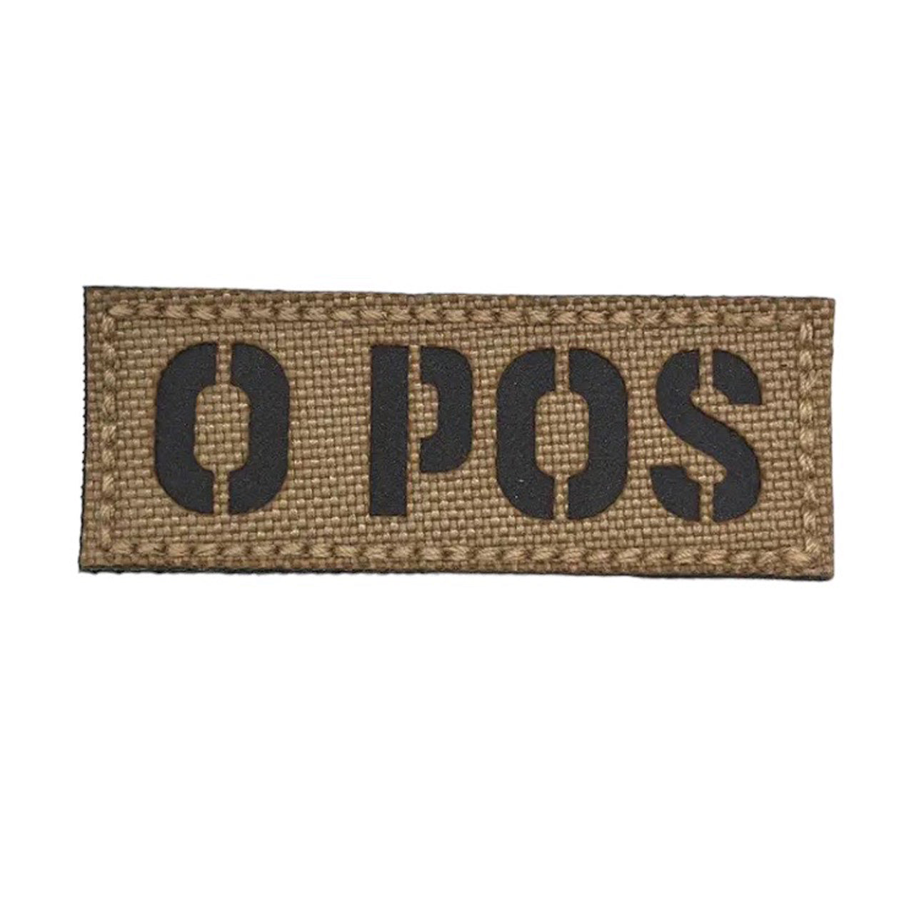Blood Group Laser Cut Tan Patch Hook & Loop. Size: 6.5x2.5cm www.moralepatches.com.au